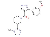 1-{[3-(3-methoxyphenyl)-1H-pyrazol-4-yl]carbonyl}-3-(4-methyl-4H-1,2,4-triazol-3-yl)piperidine
