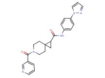 N-[4-(1H-pyrazol-1-yl)phenyl]-6-(3-pyridinylcarbonyl)-6-azaspiro[2.5]octane-1-carboxamide