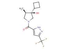 (3R*,4R*)-3-cyclobutyl-4-methyl-1-{[3-(trifluoromethyl)-1H-pyrazol-5-yl]carbonyl}-3-pyrrolidinol