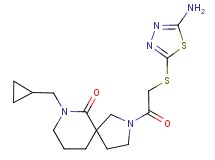 2-{[(5-amino-1,3,4-thiadiazol-2-yl)thio]acetyl}-7-(cyclopropylmethyl)-2,7-diazaspiro[4.5]decan-6-one