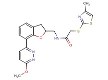 N-{[7-(6-methoxy-3-pyridazinyl)-2,3-dihydro-1-benzofuran-2-yl]methyl}-2-[(4-methyl-1,3-thiazol-2-yl)thio]acetamide