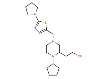 2-(1-cyclopentyl-4-{[2-(1-pyrrolidinyl)-1,3-thiazol-5-yl]methyl}-2-piperazinyl)ethanol