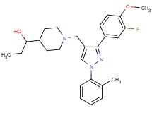 1-(1-{[3-(3-fluoro-4-methoxyphenyl)-1-(2-methylphenyl)-1H-pyrazol-4-yl]methyl}-4-piperidinyl)-1-propanol