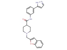 1-(1-benzofuran-2-ylmethyl)-N-[3-(1H-pyrazol-5-yl)phenyl]-4-piperidinecarboxamide
