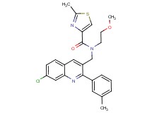 N-{[7-chloro-2-(3-methylphenyl)-3-quinolinyl]methyl}-N-(2-methoxyethyl)-2-methyl-1,3-thiazole-4-carboxamide