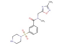 N-methyl-N-[(3-methyl-1,2,4-oxadiazol-5-yl)methyl]-3-(piperazin-1-ylsulfonyl)benzamide