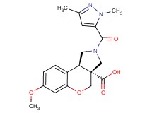 (3aR*,9bR*)-2-[(1,3-dimethyl-1H-pyrazol-5-yl)carbonyl]-7-methoxy-1,2,3,9b-tetrahydrochromeno[3,4-c]pyrrole-3a(4H)-carboxylic acid