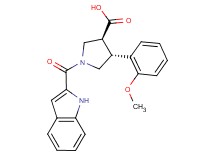 (3S*,4R*)-1-(1H-indol-2-ylcarbonyl)-4-(2-methoxyphenyl)pyrrolidine-3-carboxylic acid