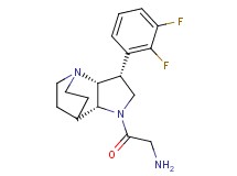 {2-[rel-(2R,3R,6R)-3-(2,3-difluorophenyl)-1,5-diazatricyclo[5.2.2.0~2,6~]undec-5-yl]-2-oxoethyl}amine dihydrochloride