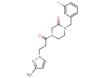 1-(3-fluorobenzyl)-4-[3-(3-methyl-1H-pyrazol-1-yl)propanoyl]-2-piperazinone