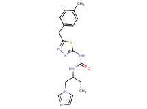 N-[1-(1H-imidazol-1-ylmethyl)propyl]-N'-[5-(4-methylbenzyl)-1,3,4-thiadiazol-2-yl]urea bis(trifluoroacetate)