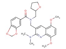N-{[2-(dimethylamino)-5,8-dimethoxy-3-quinolinyl]methyl}-N-(tetrahydro-2-furanylmethyl)-1,3-benzodioxole-5-carboxamide