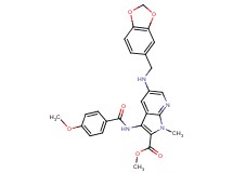 methyl 5-[(1,3-benzodioxol-5-ylmethyl)amino]-3-[(4-methoxybenzoyl)amino]-1-methyl-1H-pyrrolo[2,3-b]pyridine-2-carboxylate