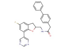 2-(4-biphenylyl)-N-{[5-fluoro-7-(5-pyrimidinyl)-2,3-dihydro-1-benzofuran-2-yl]methyl}acetamide