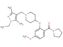 1-[(1-ethyl-3,5-dimethyl-1H-pyrazol-4-yl)methyl]-4-[5-methoxy-2-(1-pyrrolidinylcarbonyl)phenoxy]piperidine