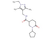 1-cyclopentyl-N-[(1-ethyl-3,5-dimethyl-1H-pyrazol-4-yl)methyl]-6-oxo-3-piperidinecarboxamide