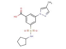 3-[(cyclopentylamino)sulfonyl]-5-(4-methyl-1H-pyrazol-1-yl)benzoic acid