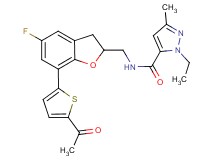 N-{[7-(5-acetyl-2-thienyl)-5-fluoro-2,3-dihydro-1-benzofuran-2-yl]methyl}-1-ethyl-3-methyl-1H-pyrazole-5-carboxamide