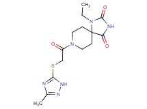 1-ethyl-8-{[(3-methyl-1H-1,2,4-triazol-5-yl)thio]acetyl}-1,3,8-triazaspiro[4.5]decane-2,4-dione