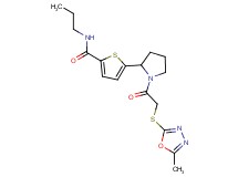 5-(1-{[(5-methyl-1,3,4-oxadiazol-2-yl)thio]acetyl}-2-pyrrolidinyl)-N-propyl-2-thiophenecarboxamide