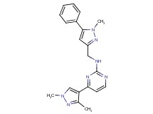 4-(1,3-dimethyl-1H-pyrazol-4-yl)-N-[(1-methyl-5-phenyl-1H-pyrazol-3-yl)methyl]pyrimidin-2-amine
