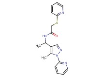 N-{1-[5-methyl-1-(2-pyridinyl)-1H-pyrazol-4-yl]ethyl}-2-(2-pyridinylthio)acetamide