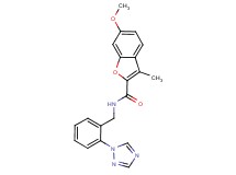 6-methoxy-3-methyl-N-[2-(1H-1,2,4-triazol-1-yl)benzyl]-1-benzofuran-2-carboxamide