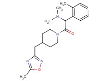 N,N-dimethyl-2-{4-[(5-methyl-1,2,4-oxadiazol-3-yl)methyl]-1-piperidinyl}-1-(2-methylphenyl)-2-oxoethanamine