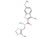 6-methoxy-N,3-dimethyl-N-[(4-methyl-1,2,3-thiadiazol-5-yl)methyl]-1-benzofuran-2-carboxamide