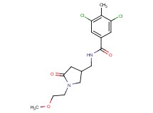 3,5-dichloro-N-{[1-(2-methoxyethyl)-5-oxo-3-pyrrolidinyl]methyl}-4-methylbenzamide