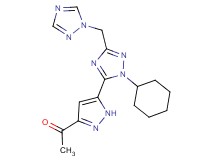 1-{5-[1-cyclohexyl-3-(1H-1,2,4-triazol-1-ylmethyl)-1H-1,2,4-triazol-5-yl]-1H-pyrazol-3-yl}ethanone