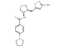 N-{(3R*,4S*)-4-[(3-methylisoxazol-5-yl)methyl]tetrahydrofuran-3-yl}-4-pyrrolidin-1-ylbenzamide