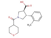 (3S*,4R*)-4-(2-methylphenyl)-1-(tetrahydro-2H-pyran-4-ylcarbonyl)pyrrolidine-3-carboxylic acid