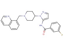 3-fluoro-N-{1-[1-(8-quinolinylmethyl)-4-piperidinyl]-1H-pyrazol-5-yl}benzamide