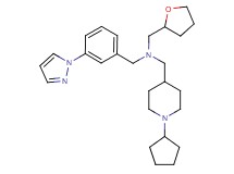 1-(1-cyclopentyl-4-piperidinyl)-N-[3-(1H-pyrazol-1-yl)benzyl]-N-(tetrahydro-2-furanylmethyl)methanamine