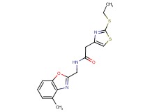 2-[2-(ethylthio)-1,3-thiazol-4-yl]-N-[(4-methyl-1,3-benzoxazol-2-yl)methyl]acetamide