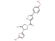 (3R*,4S*)-1-{[3-(4-methoxyphenyl)-1H-pyrazol-5-yl]carbonyl}-4-(5-methyl-2-furyl)pyrrolidin-3-amine