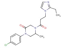 1-(4-chlorophenyl)-4-[3-(2-ethyl-1H-imidazol-1-yl)propanoyl]-5-methyl-2-piperazinone
