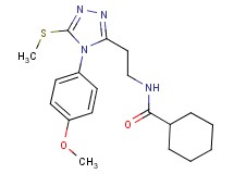 N-{2-[4-(4-methoxyphenyl)-5-(methylthio)-4H-1,2,4-triazol-3-yl]ethyl}cyclohexanecarboxamide