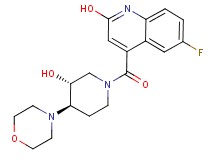 6-fluoro-4-{[rel-(3R,4R)-3-hydroxy-4-(4-morpholinyl)-1-piperidinyl]carbonyl}-2-quinolinol