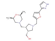 ((3R*,4R*)-4-{[(2R*,6S*)-2,6-dimethylmorpholin-4-yl]methyl}-1-{[5-(1H-pyrazol-3-yl)-2-furyl]methyl}pyrrolidin-3-yl)methanol