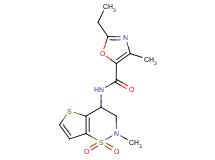 2-ethyl-4-methyl-N-(2-methyl-1,1-dioxido-3,4-dihydro-2H-thieno[2,3-e][1,2]thiazin-4-yl)-1,3-oxazole-5-carboxamide