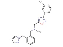 N-methyl-1-[3-(3-methylphenyl)-1,2,4-oxadiazol-5-yl]-N-[2-(1H-pyrazol-1-ylmethyl)benzyl]methanamine