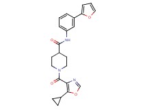 1-[(5-cyclopropyl-1,3-oxazol-4-yl)carbonyl]-N-[3-(2-furyl)phenyl]-4-piperidinecarboxamide