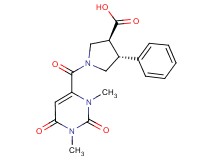 (3S*,4R*)-1-[(1,3-dimethyl-2,6-dioxo-1,2,3,6-tetrahydropyrimidin-4-yl)carbonyl]-4-phenylpyrrolidine-3-carboxylic acid