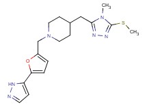 4-{[4-methyl-5-(methylthio)-4H-1,2,4-triazol-3-yl]methyl}-1-{[5-(1H-pyrazol-5-yl)-2-furyl]methyl}piperidine