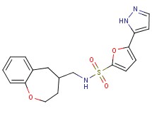 5-(1H-pyrazol-5-yl)-N-(2,3,4,5-tetrahydro-1-benzoxepin-4-ylmethyl)furan-2-sulfonamide