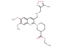ethyl 1-[6,7-dimethoxy-3-({[(4-methyl-1,2,5-oxadiazol-3-yl)methyl]amino}methyl)-2-quinolinyl]-3-piperidinecarboxylate