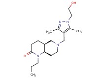 (4aS*,8aR*)-6-{[1-(2-hydroxyethyl)-3,5-dimethyl-1H-pyrazol-4-yl]methyl}-1-propyloctahydro-1,6-naphthyridin-2(1H)-one