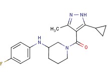 1-[(5-cyclopropyl-3-methyl-1H-pyrazol-4-yl)carbonyl]-N-(4-fluorophenyl)-3-piperidinamine